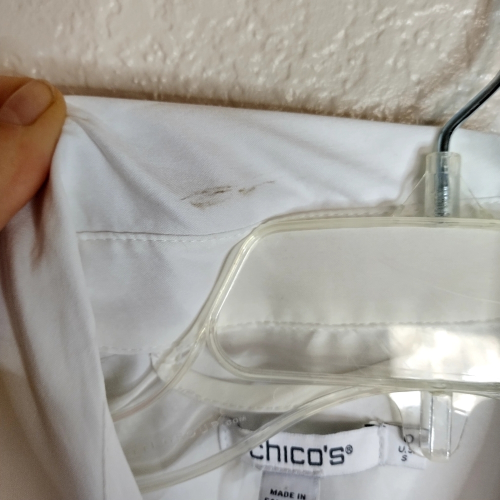 NWT Chico's Poplin Circle Trim Maxi Shirtdress Sz S - Picture 10 of 13